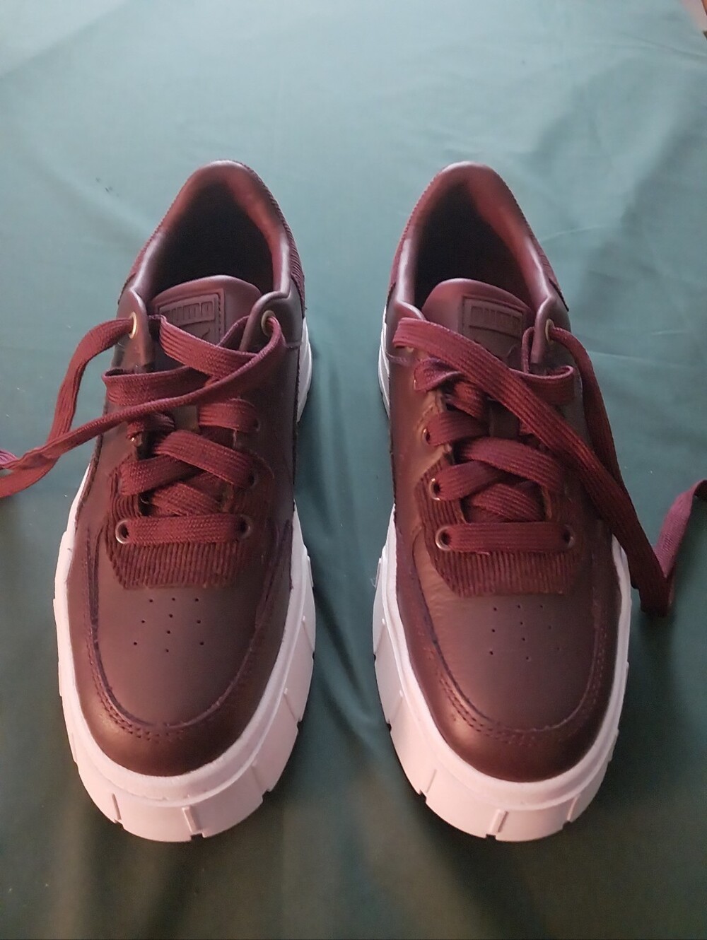 Puma Women's Burgundy Lace-Up Platform Sneakers